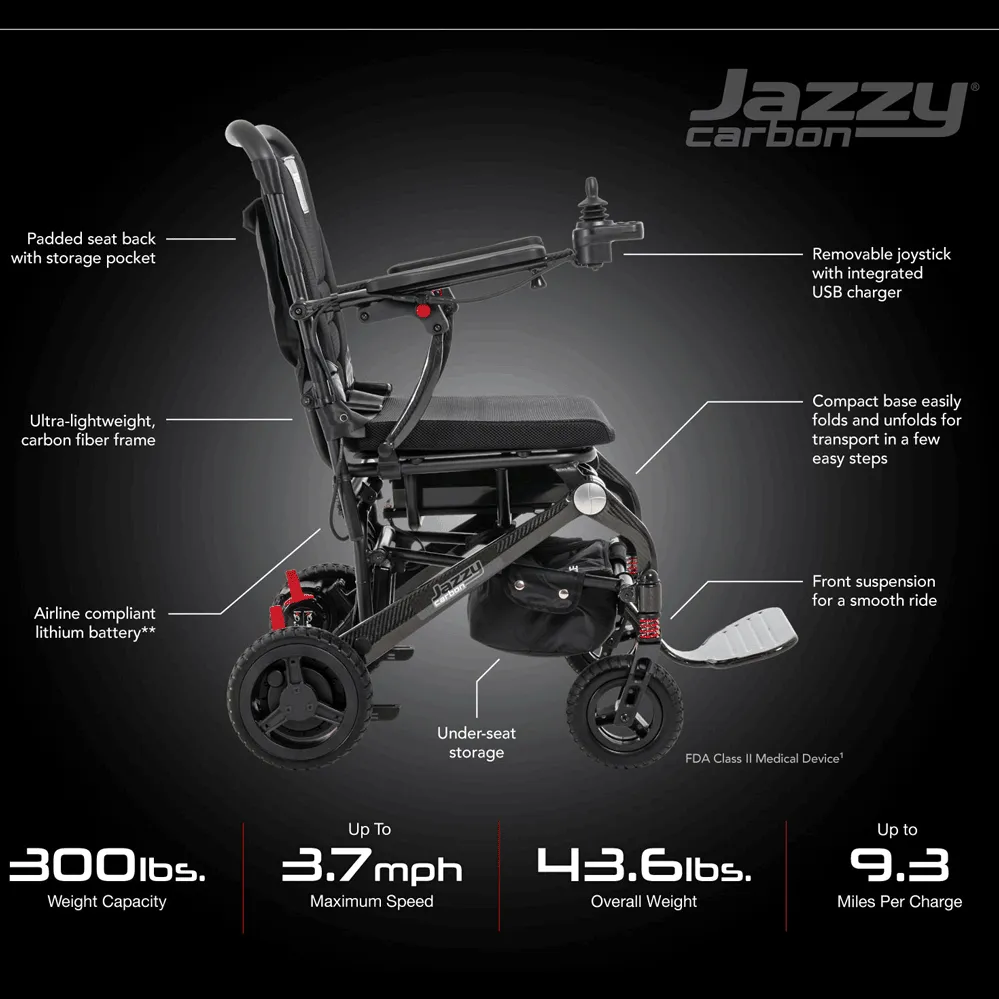 Pride Mobility Jazzy® Carbon Power Wheelchair