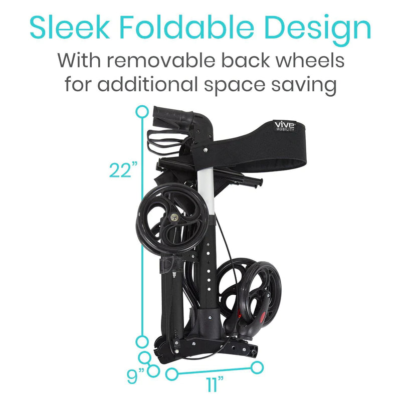 Vive Walker Rollator - Lightweight Foldable Walking Transport
