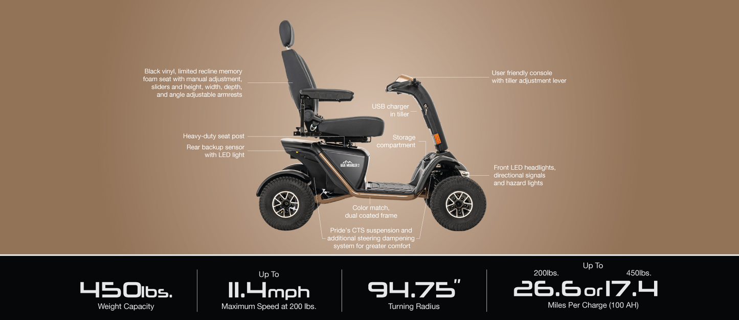 Pride Baja® Wrangler® 2 Outdoor Mobility Scooter