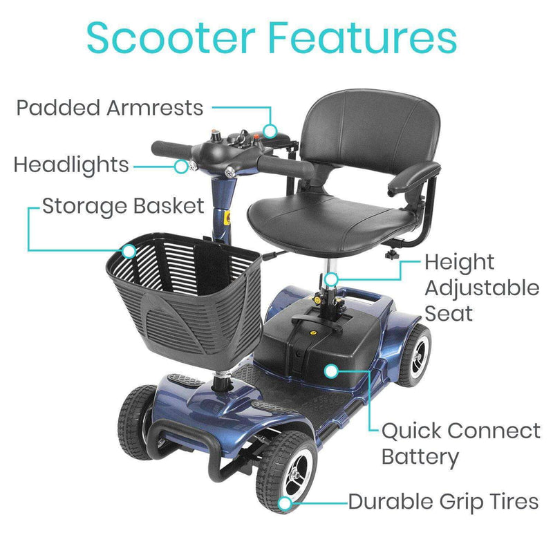 4 Wheel Mobility Scooter - Electric Long Range Powered Wheelchair